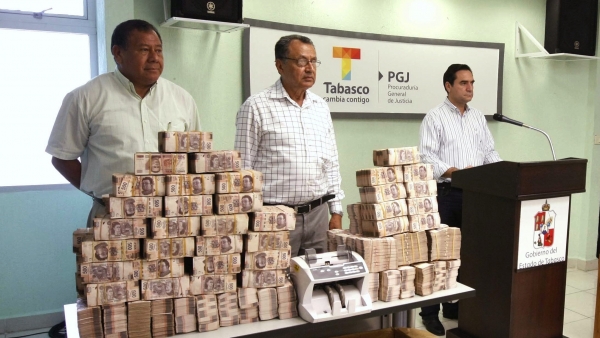 Billetes decomisados en Tabasco Billetes decomisados en Tabasco